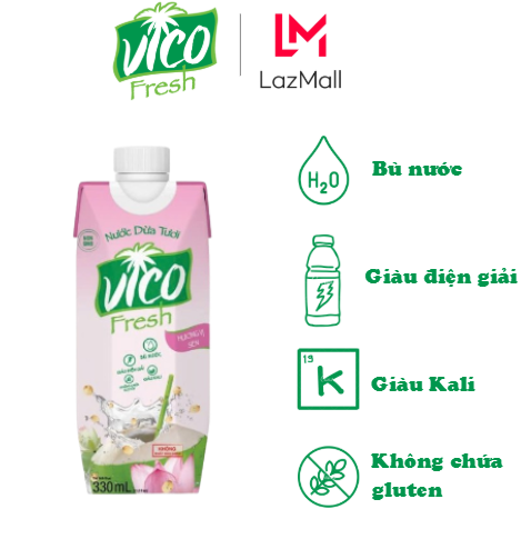 1 HỘP NƯỚC DỪA SEN VICO FRESH 330ML