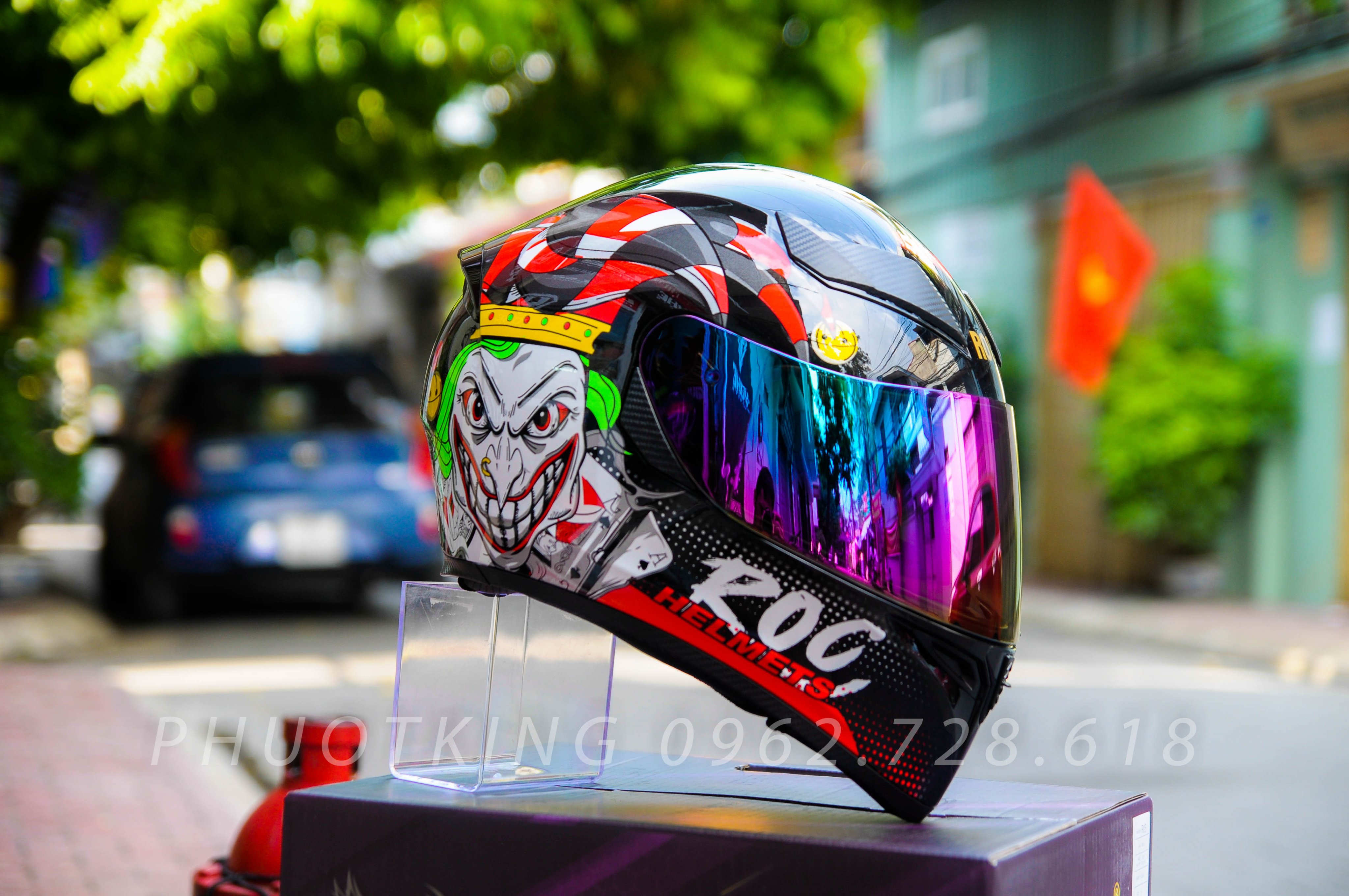 [ Tặng găng 100k] Nón bảo hiểm fullface ROC 05 2 kính tem Joker