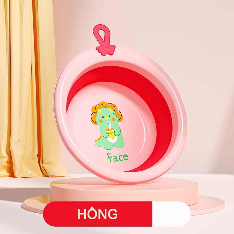Thau Rửa Mặt Gấp Gọn Hình Bò Sữa Thương Cho Bé