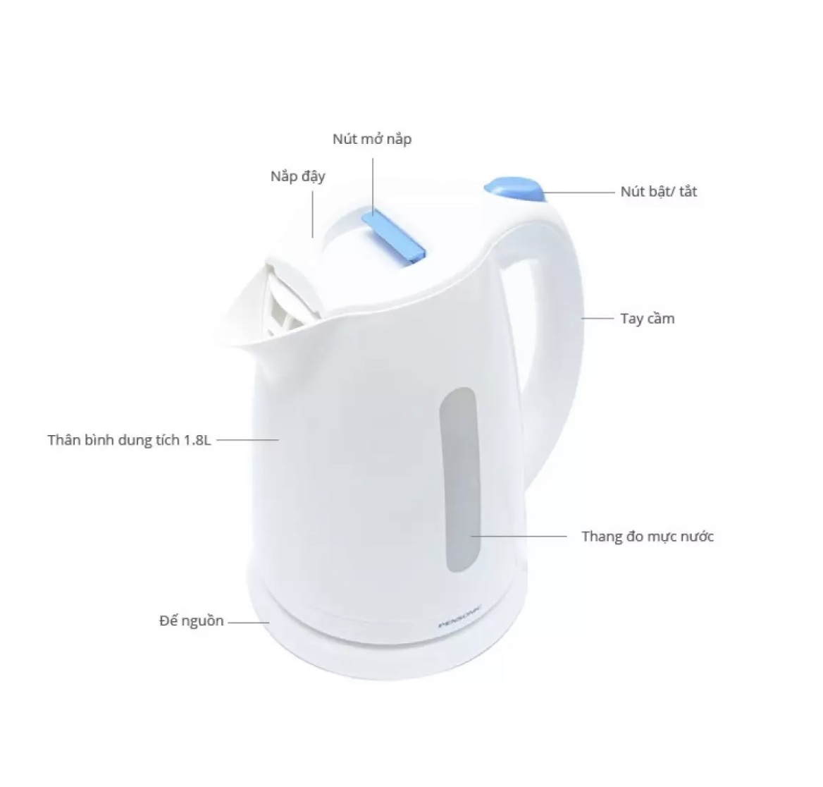 Ấm siêu tốc Panafresh 1,8L Malaysia JK 78
