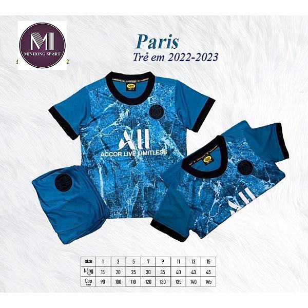 Bộ quần áo bóng đá thể thao, trẻ em - clb paris .s.g