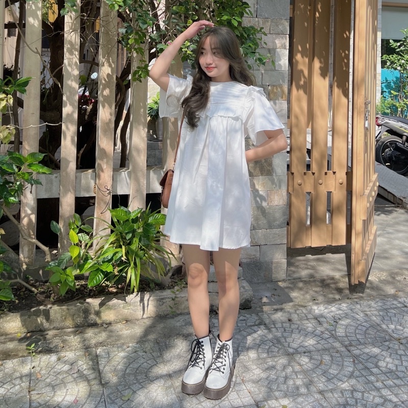(Oldschoolcloth)ĐẦM BABYDOLL TAY LOE (ảnh thật/video)
