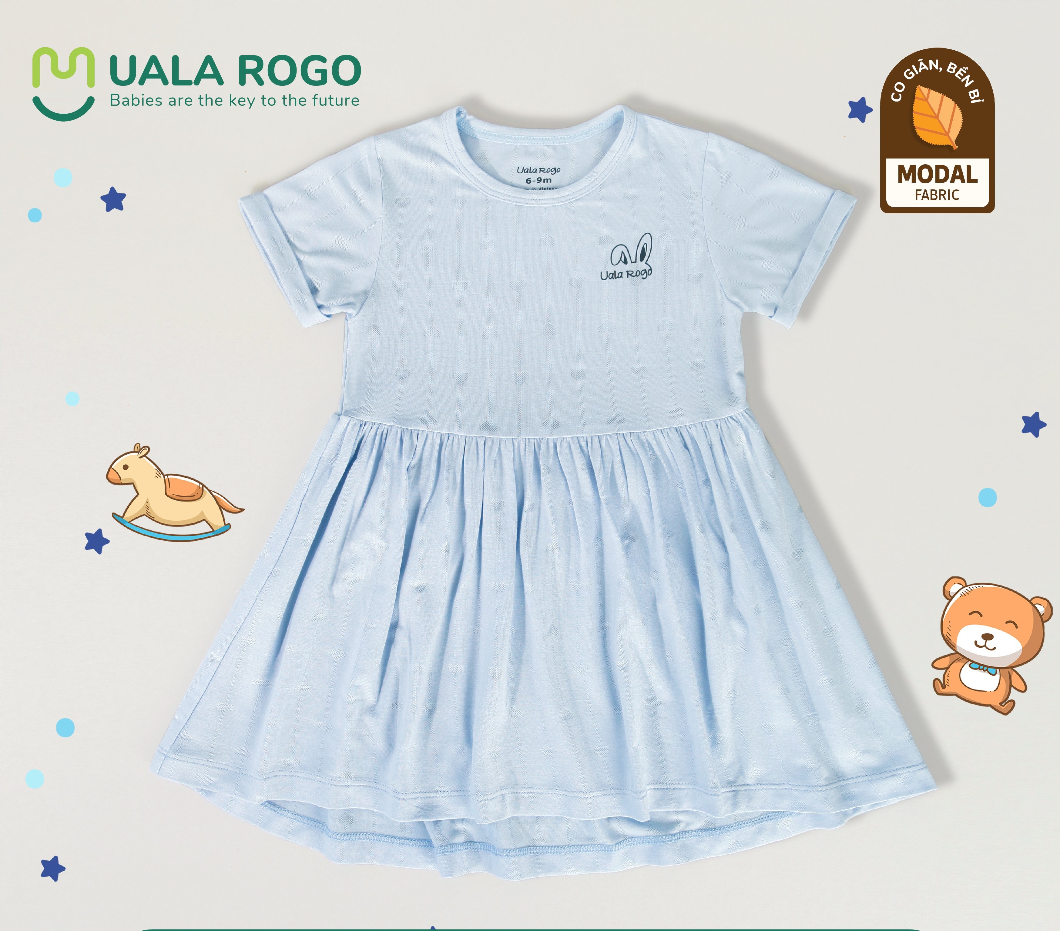 UALA ROGO Váy cộc tay bé gái Modal
