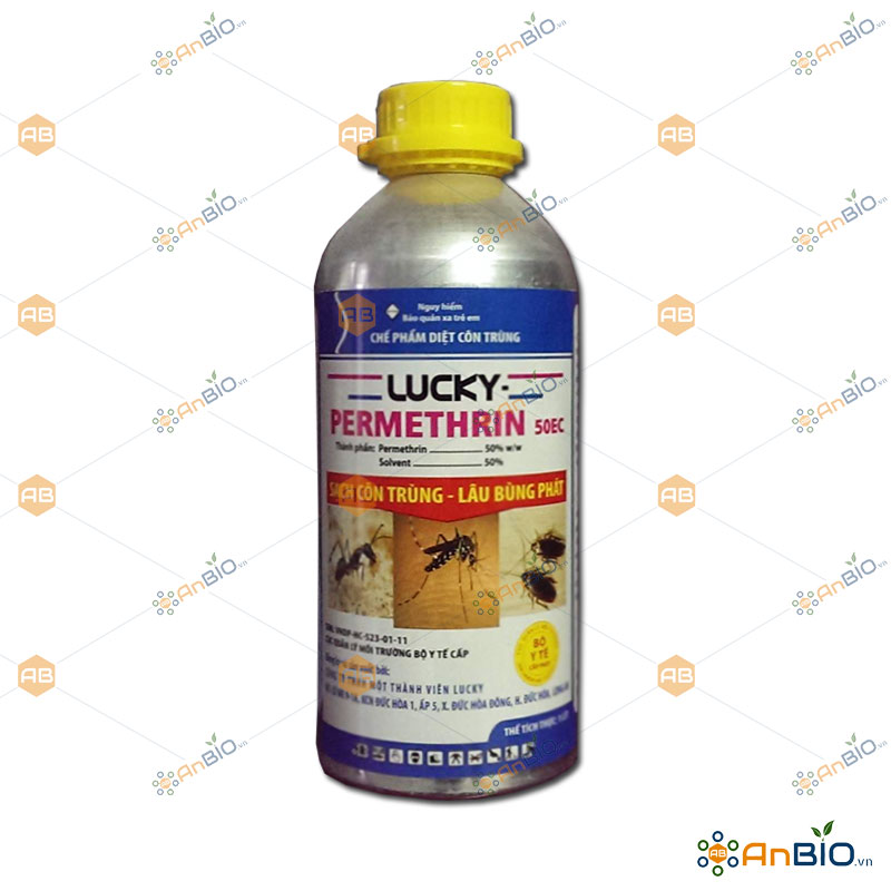 [HCM]CHẾ PHẨM DIỆT CÔN TRÙNG LUCKY-PERMETHRIN 50EC Chai 1Lit - A5.1022