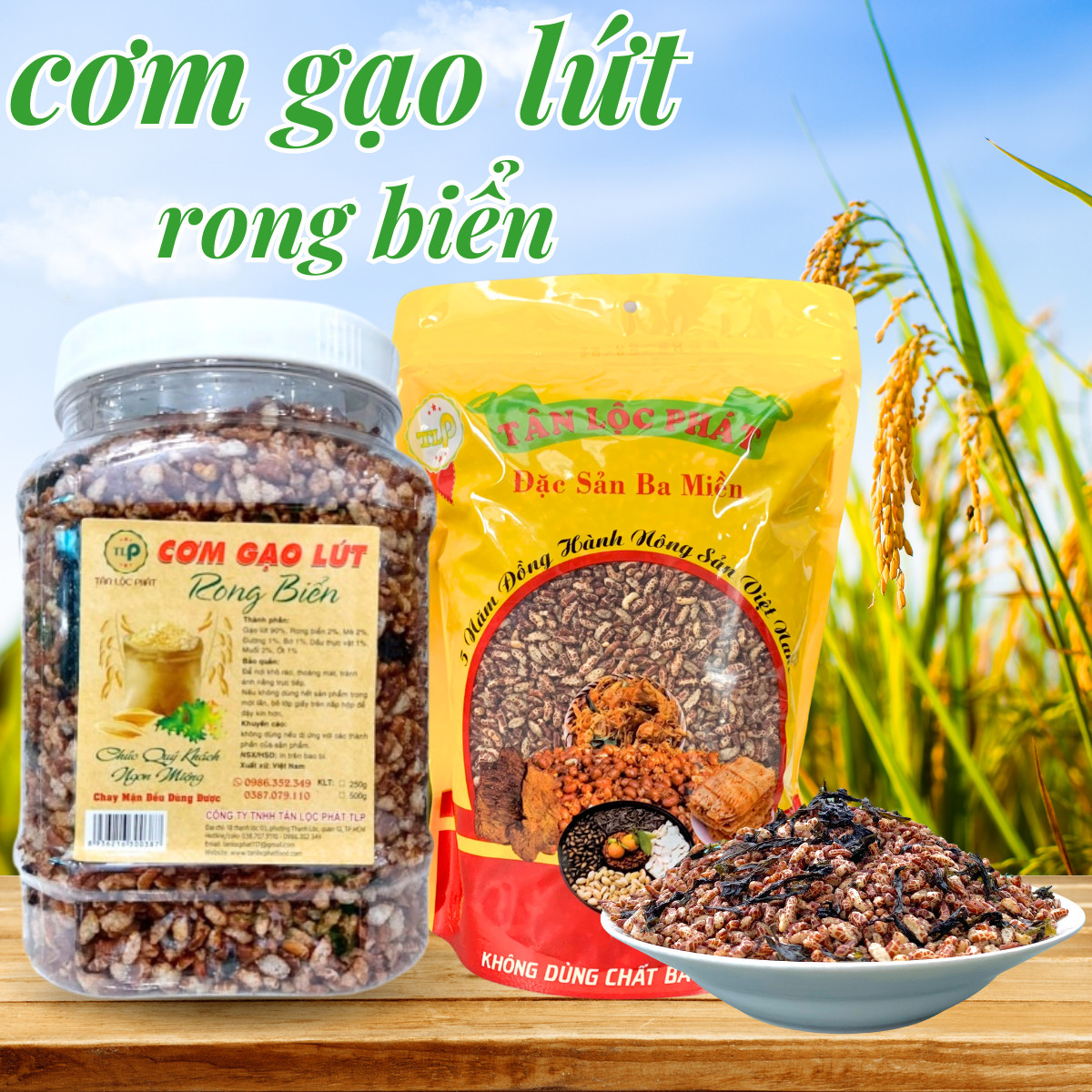 CƠM GẠO LỨT RONG BIỂN TÂN LỘC PHÁT HŨ 500G