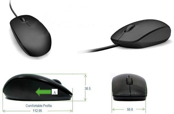 Chuột máy tính Dell MS1 đen (CH) cao cấp BH 5 year