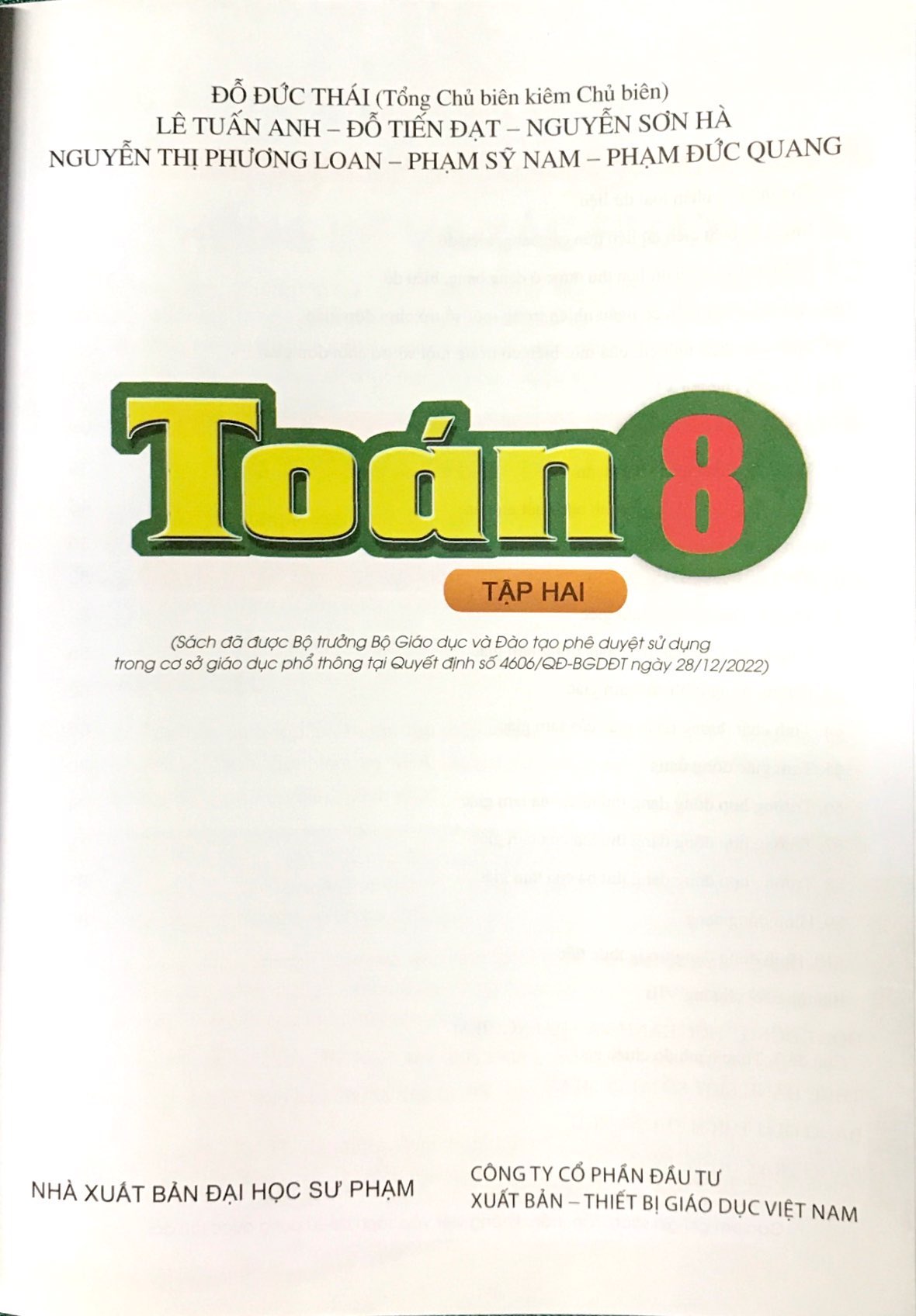 Toán Lớp 8 Tập 2 - Bo Canh Dieu