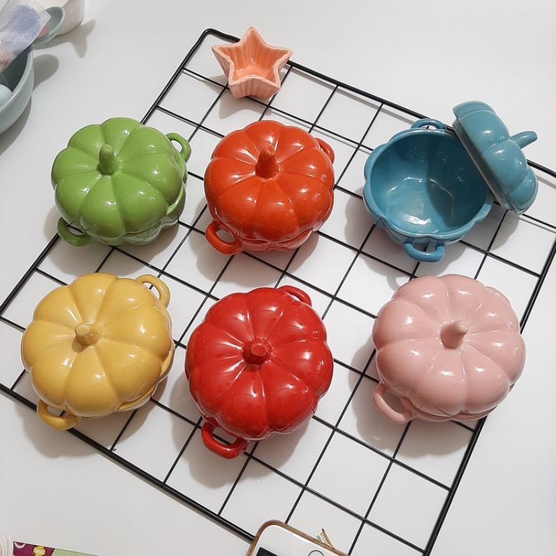 Bát Sứ Ăn Dặm Cao Cấp Qủa Bí Đỏ Có Nắp - Dahamart Siêu Thị Ăn Dặm