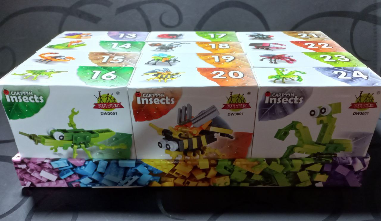 Bộ Gạch Nhựa Xếp Hình Mini Con Côn Trùng, 20+PCS, Đồ Chơi Giáo Dục Lắp Ráp 07024