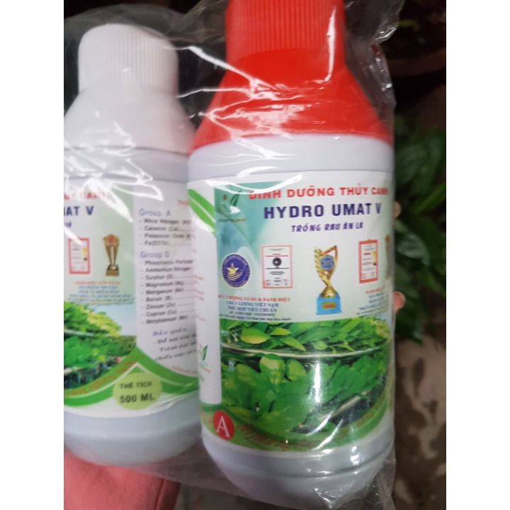 Dung dịch thuỷ canh cho rau ăn lá(1 cặp 2 lọ)