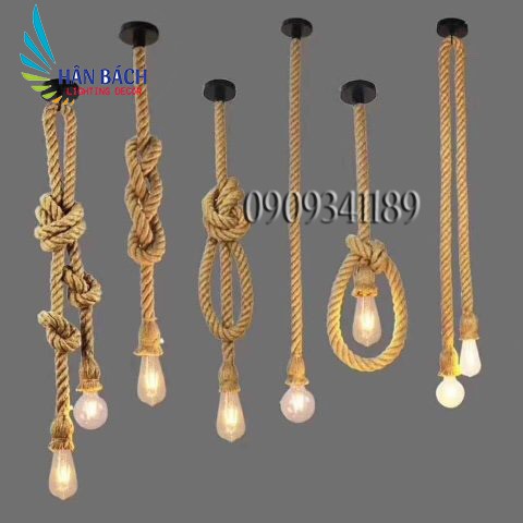 [HCM]Đèn thả dây thừng độc đáo cho Shop (2 x 1m chưa bóng)