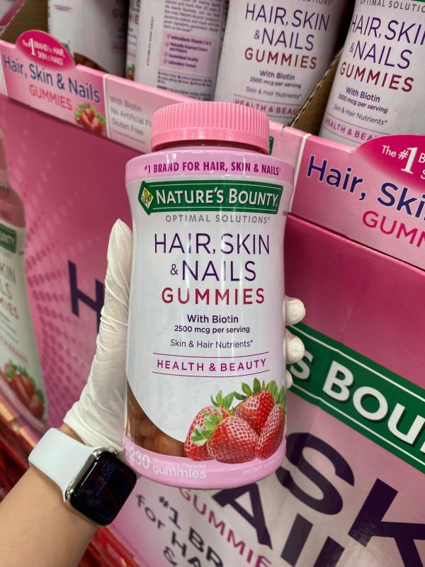 [Hàng Mỹ] Kẹo đẹp tóc Nature’s Bounty Hair Skin & Nails Gummies