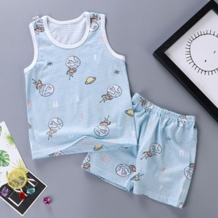 Bộ ba lỗ sát nách sợi tre cho bé - Size 73