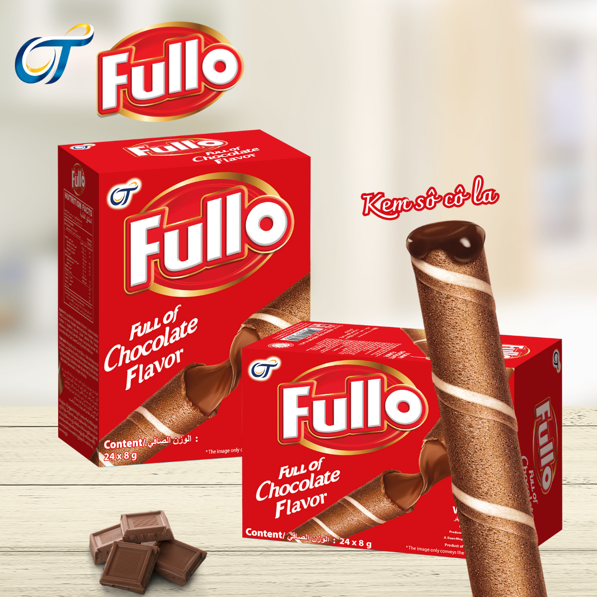 Combo 2 Hộp bánh quế Fullo Socola 192g (1 hộp/ 24 cây)