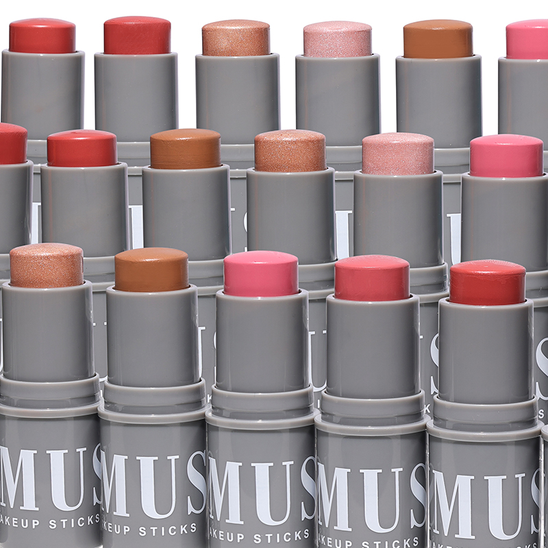 KIMUSE Makeup Sticks Monochromatic Multi-use Blush & Highlight & Contour Stick Waterproof Non-greasy Face Makeup 6 Colors