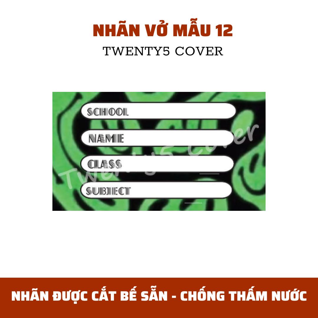 SET NHÃN VỞ THEO MẪU 10 - 19