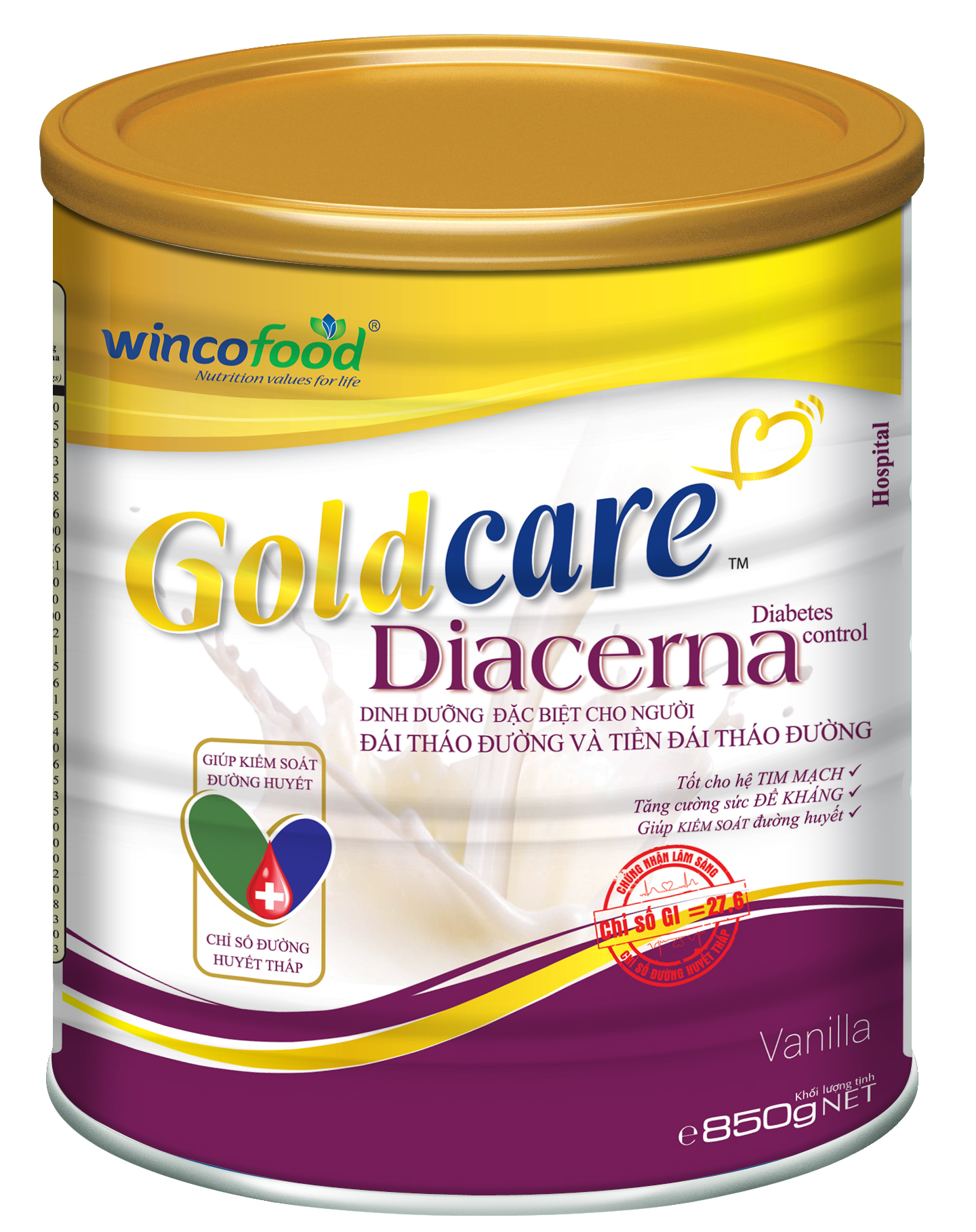 Sữa bột Wincofood Goldcare Diacerna 850g Dinh dưỡng đặc biệt dành cho