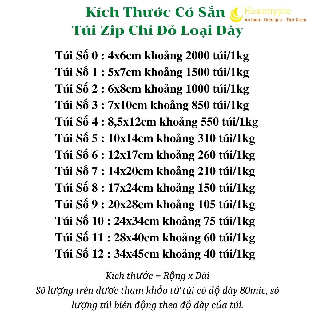 Túi zip 1kg túi zip khóa bấm viền chỉ đỏ loại dày