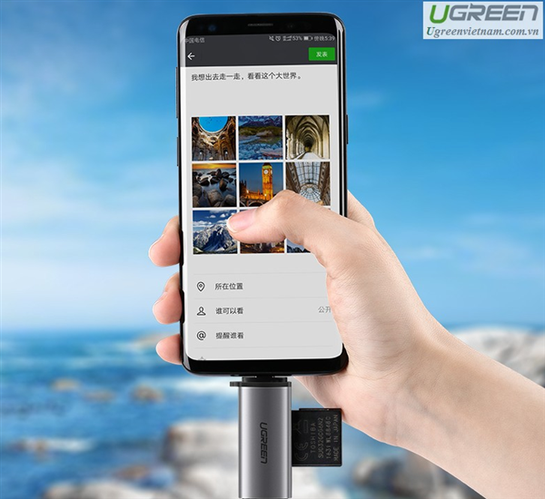 Đầu đọc thẻ nhớ SD/TF USB Type - C Ugreen 50704