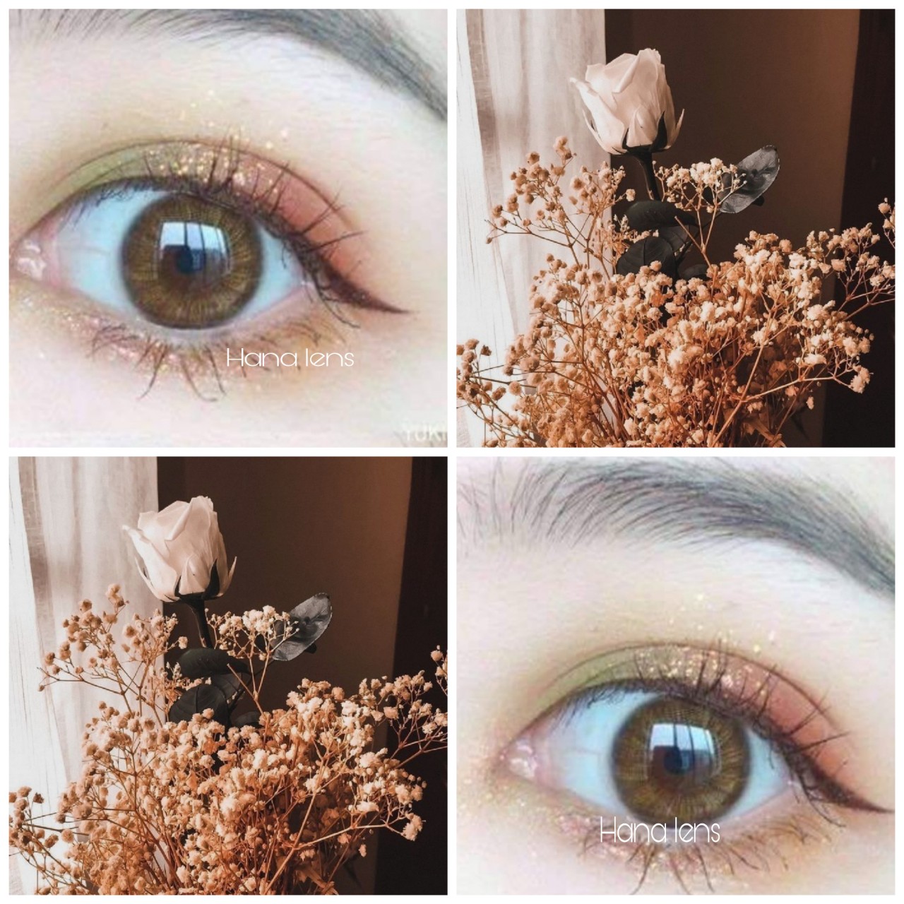 Lens nâu tự nhiên lens giãn vừa siêu tự nhiên, tặng kèm khay đựng - Hana lens