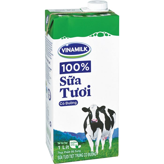 Sữa tiệt trùng Vinamilk 100% có đường Hộp 1L