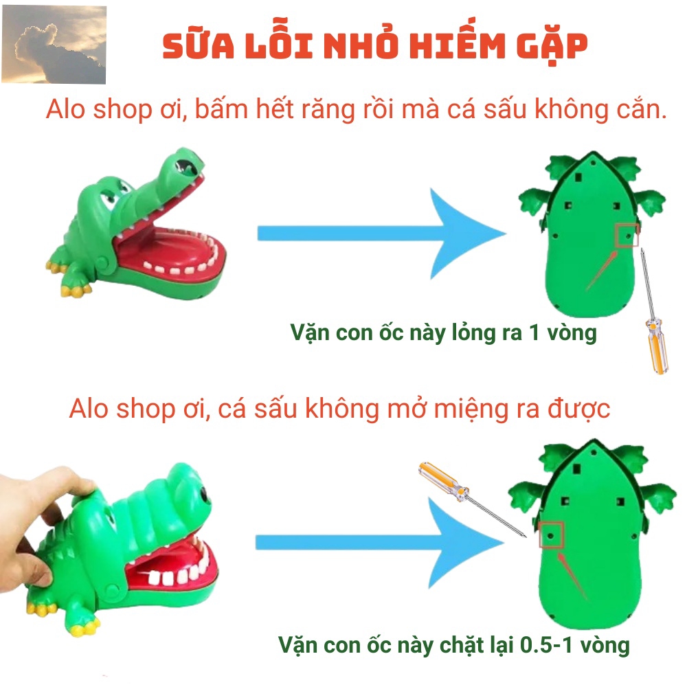 (Size lớn) Đồ chơi Cá Sấu Cắn Tay - Trò chơi Khám Răng Cá Sấu