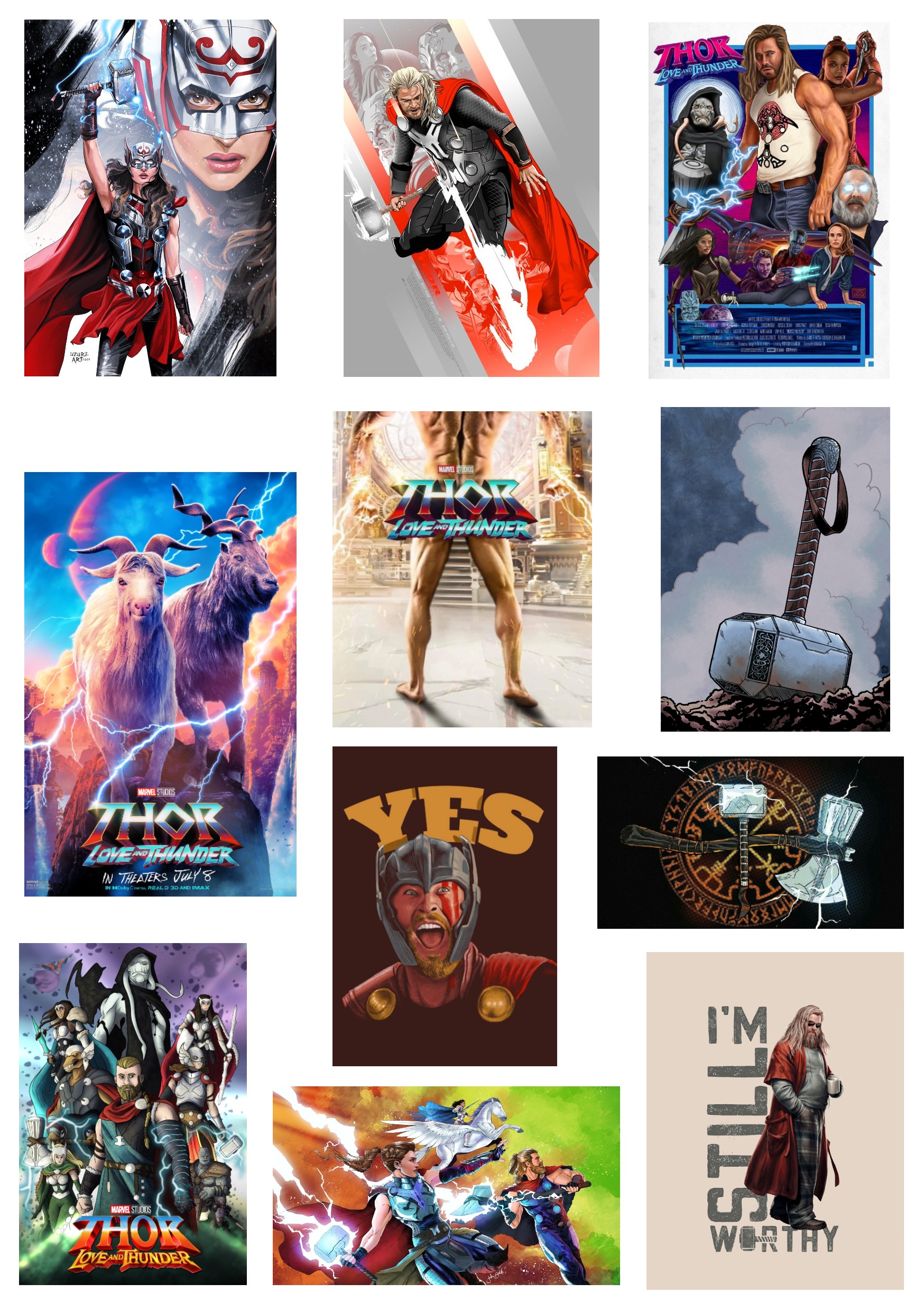 Nhãn dán Sticker Cute Marvel Thor and Loki - Thor Love and Thunder Trang Trí