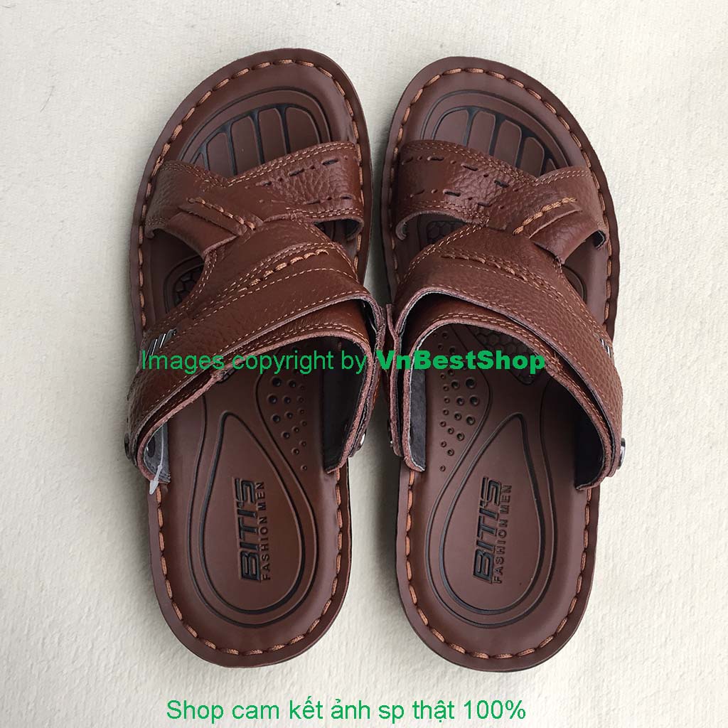 Dép Sandal Da Nam DDM035544NAL (Nâu)
