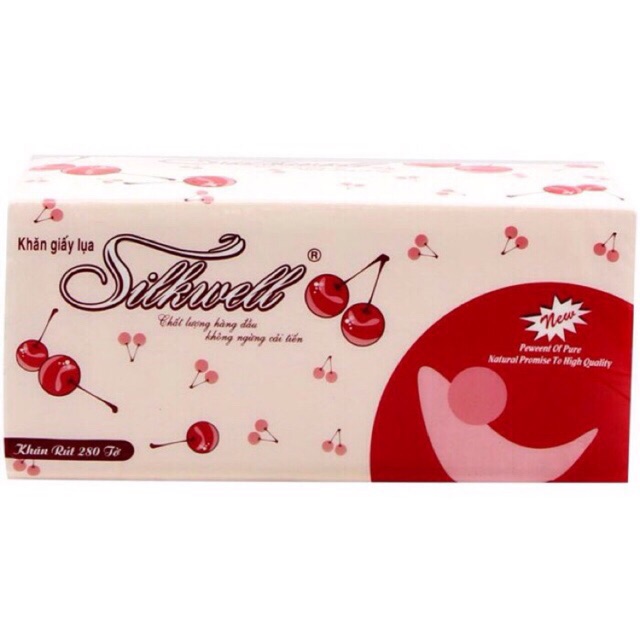 Giấy ăn rút Silkwell đỏ 280 tờ (Hàng đủ đẹp)