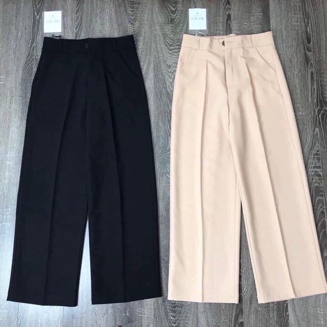 Quần Culottes Ống Suông Khoá Trước