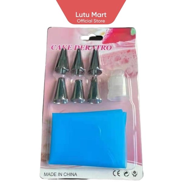 Bộ Đui 6 Chiếc Kèm Chốt + Túi Bắt Kem Silicon -  Lutu Mart
