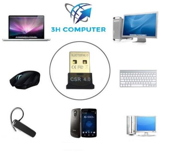 USB tạo bluetooth cho pc, laptop dongle 4.0 CSR - loai 1tự nhận không cần cài đặt