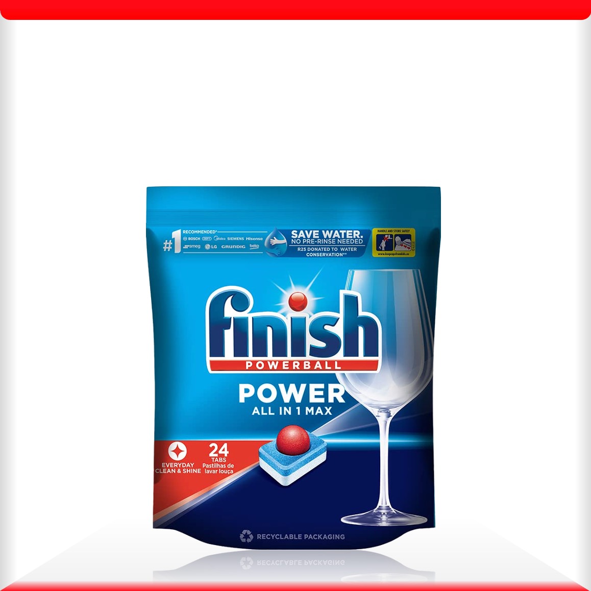 [HCM] Viên rửa chén bát Finish All In 1 max - Túi 24 viên
