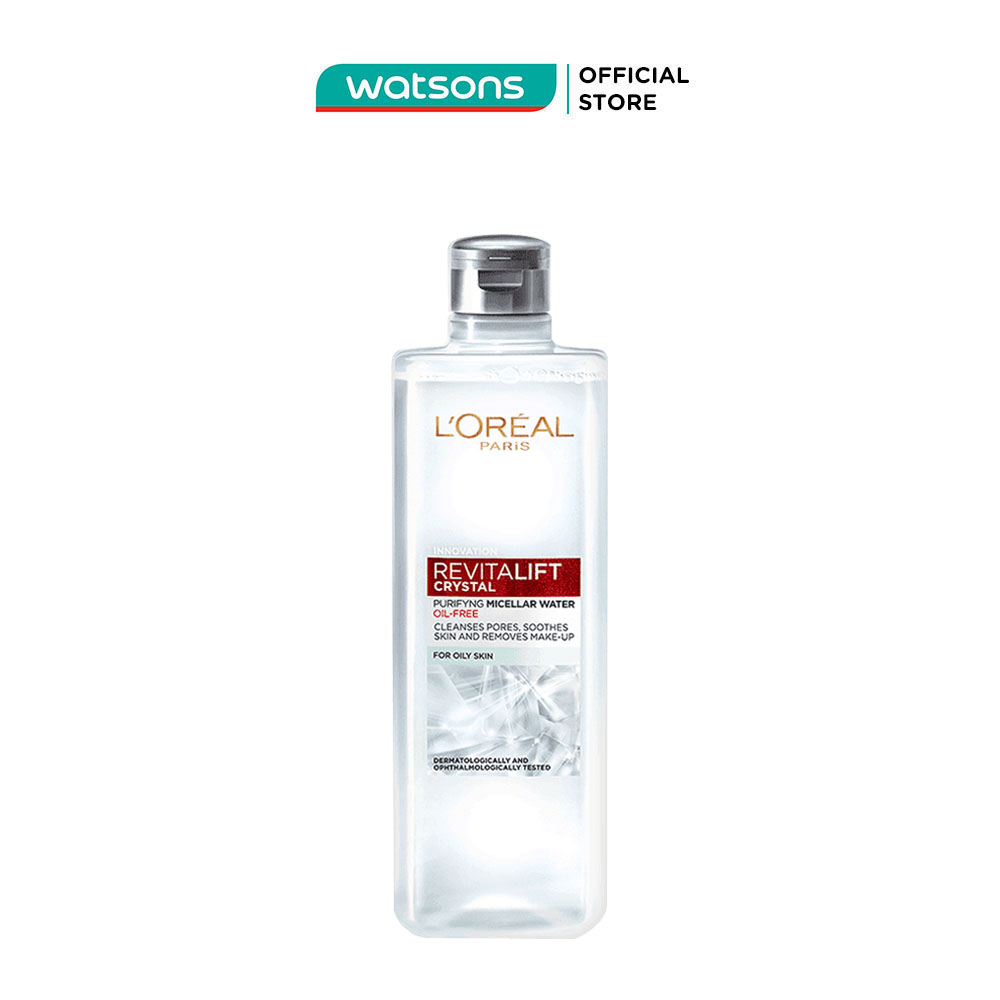 Nước Tẩy Trang L’Oréal Paris Revitalift Crystal Purifying Micellar Water Cho Da Dầu 400ml