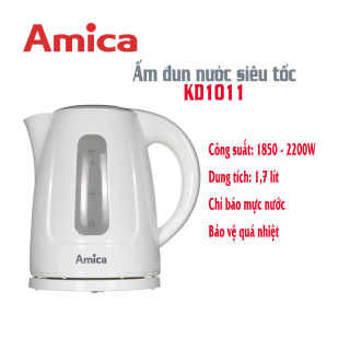 Ấm đun nước siêu tốc Amica KD1011, 1,7 lít, 2200W, đun sôi nhanh thumbnail