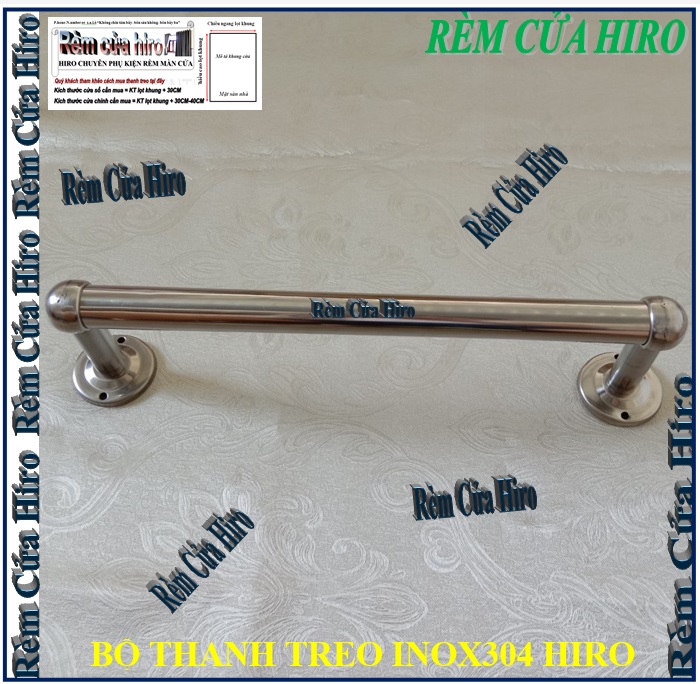 Thanh treo rèm màn cửa inox 1.2m phi 25 đã bao gồm phụ kiện
