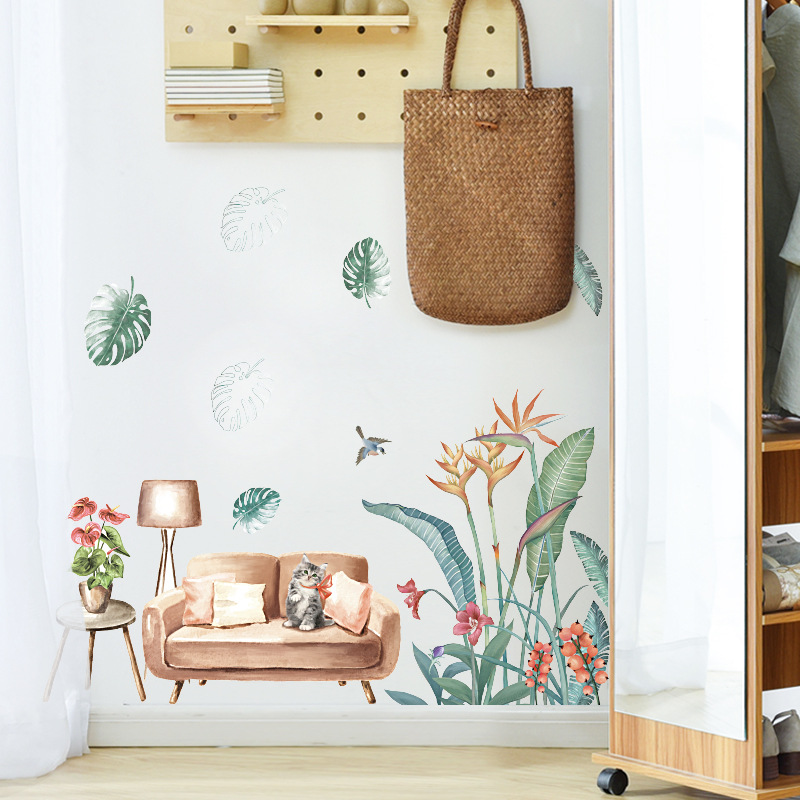 [Nhiều mẫu] Decal dán tường chậu cây cảnh