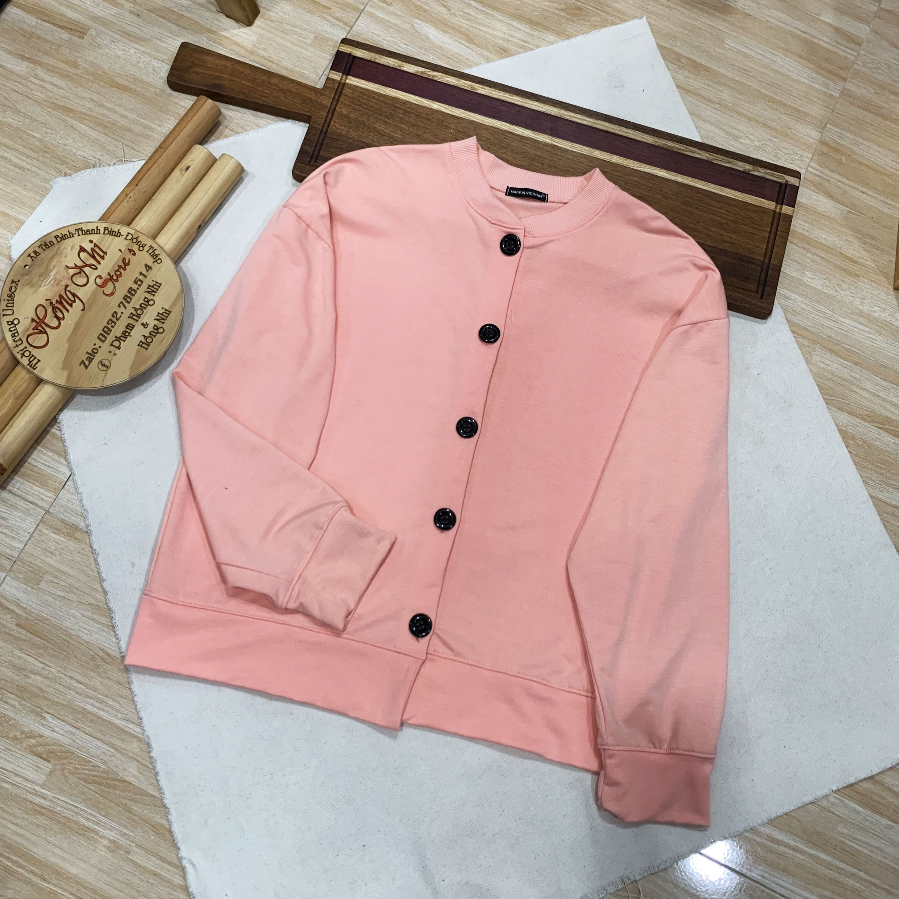 Áo Khoác Cardigan Trơn Màu Hồng Basic Oversize Ulzzang Unisex Dáng Rộng - MM