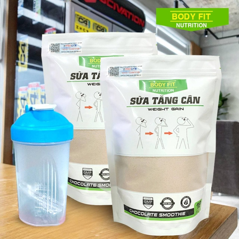 COMBO 2 túi Sữa Tăng Cân BodyFit - Weight Gain + Tặng bình lắc cao cấp