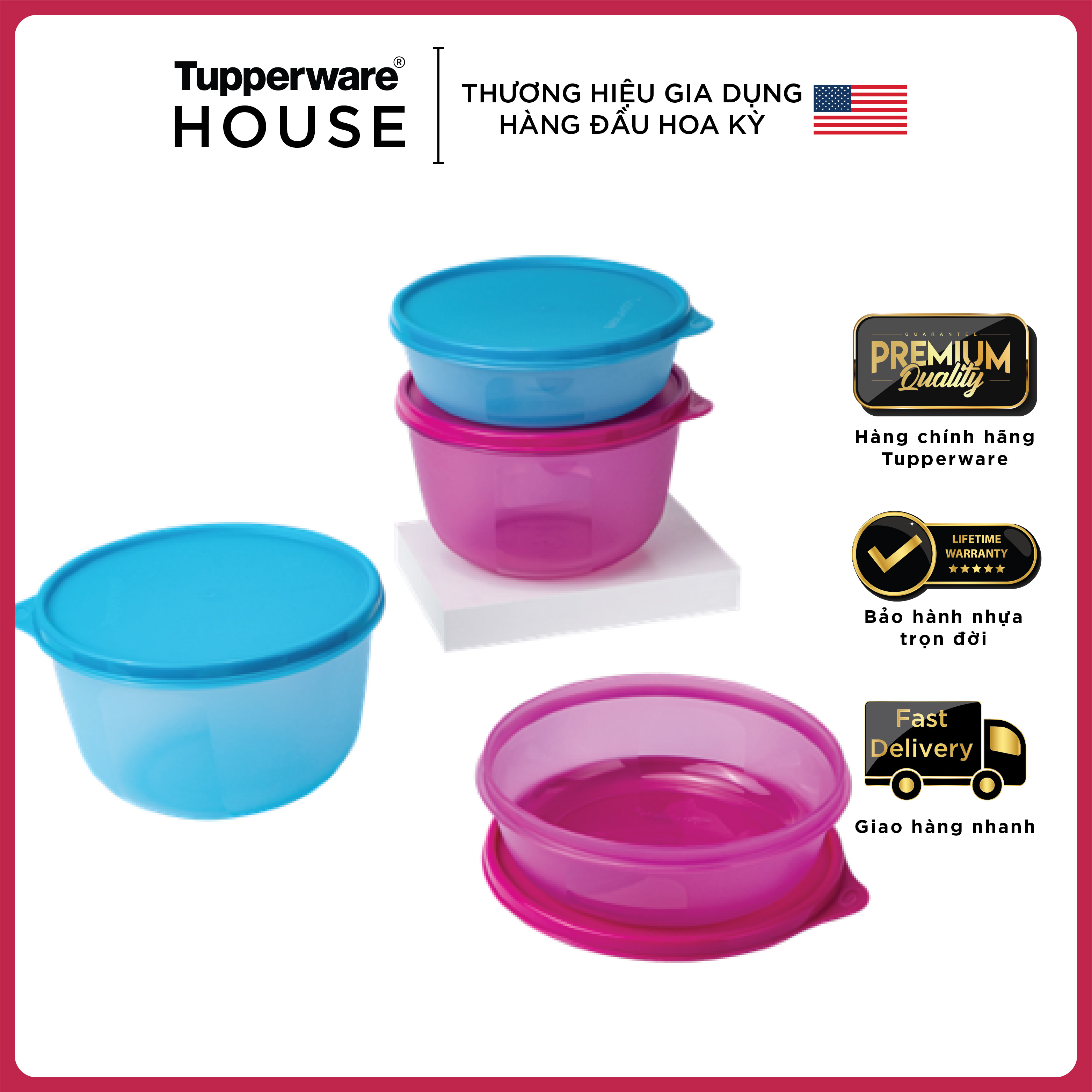 Bộ bảo quản thực phẩm Tupperware Modular Bowl (set 4)