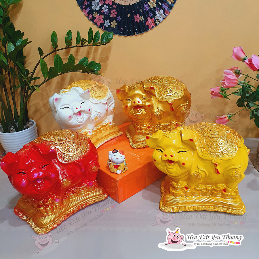 Lợn Bệ vàng tiết kiệm siêu to - siêu đẹp heo đất đựng tiền