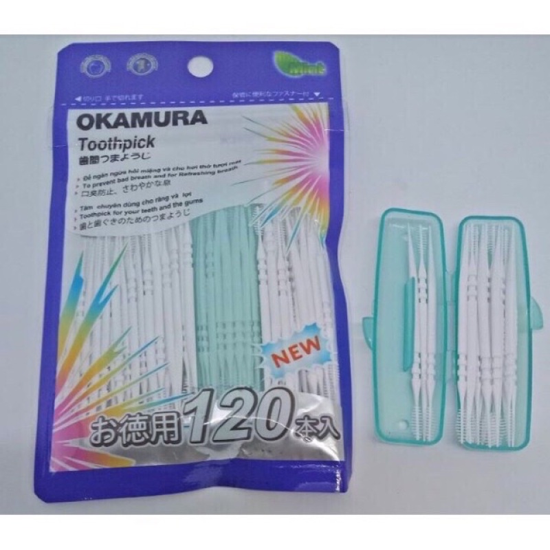 [HCM]Tăm nhựa cao cấp Okamura 120 cây nhập khẩu