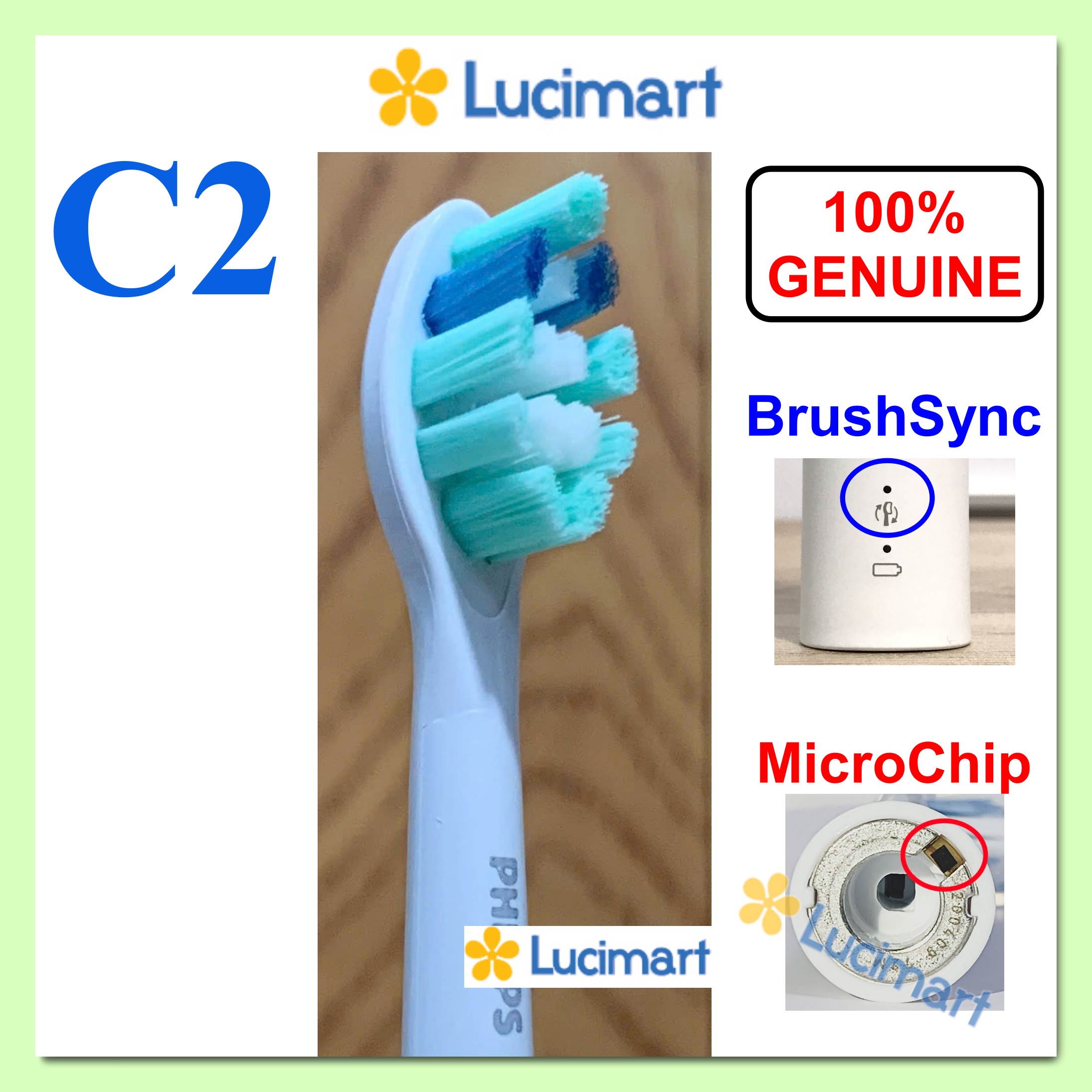 Đầu bàn chải điện Philips Sonicare C2 Plaque Control [Hàng Mỹ]