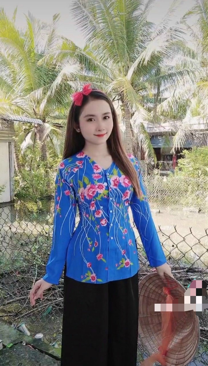 SET BÀ BA LỤA IN HOA ĐÀO XINH
