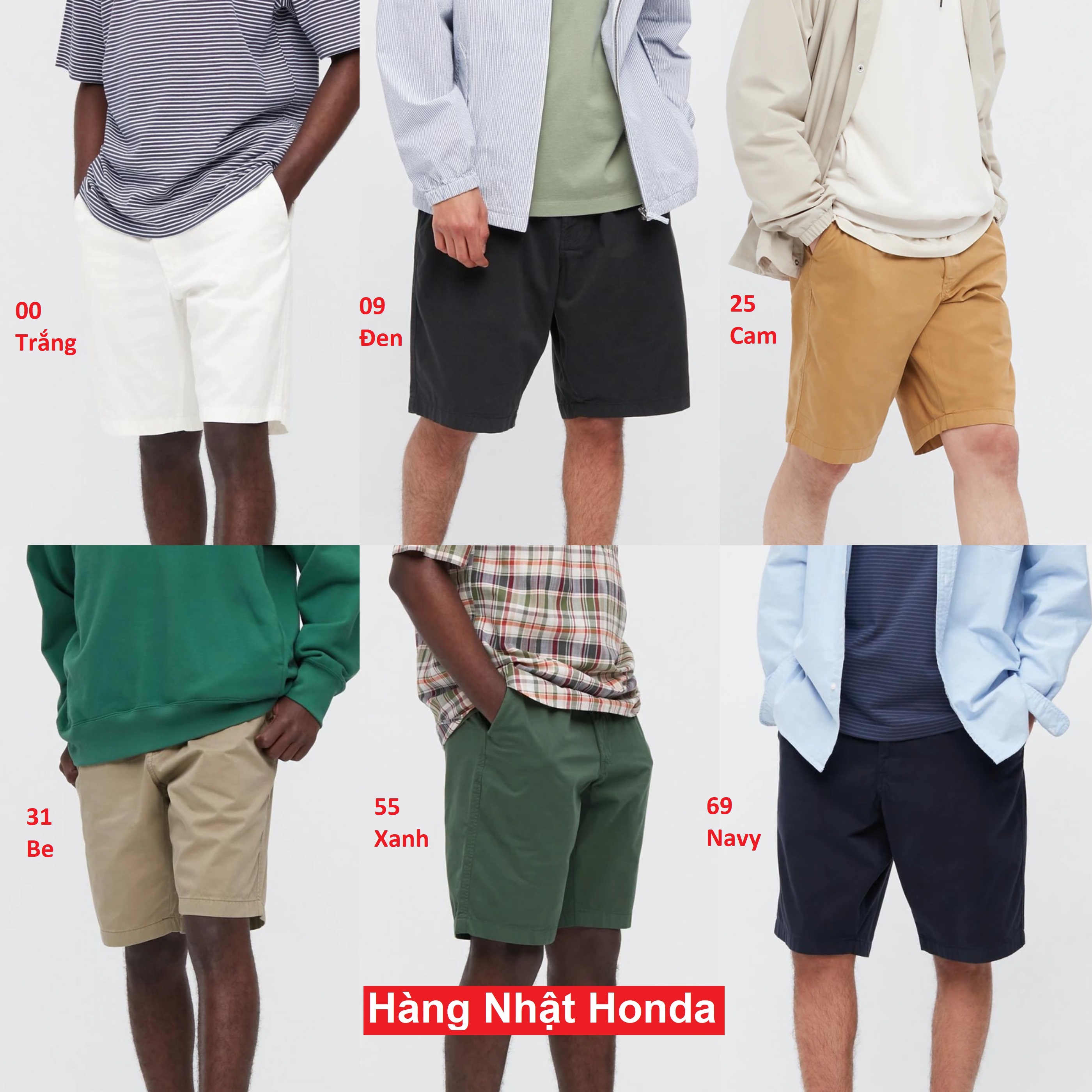 [Auth Uniqlo] Quần Short Chino Chất Cotton Mịn Nam- Tag Nhật
