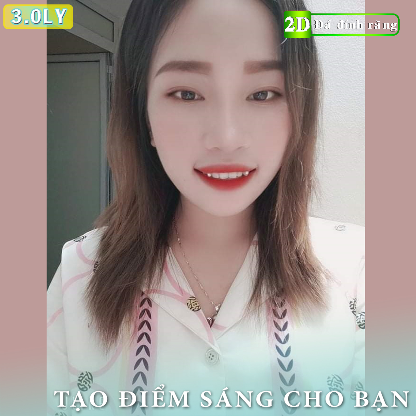 Đá dán răng loại đại cực sáng (5 viên 3LY + keo dán + bút gắn)