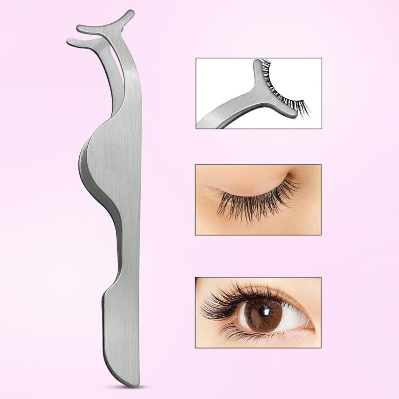 Practical false eyelashes aid tweezers, eyelashes