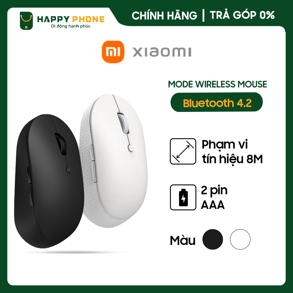 (MOUSE) Chuột Xiaomi Mi Dual Mode Wireless Mouse Silient Edition White (HLK4040GL)