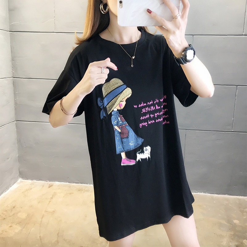 ÁO THUN ĐEN IN HÌNH CÔ GÁI NICE