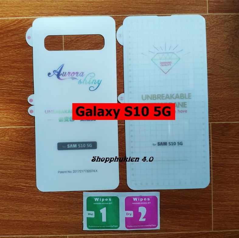 Combo Dán full mặt trước, sau PPF cho SamSung Galaxy S10 5G chống xước